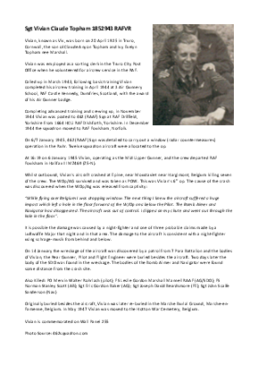 A preview of a PDF biography for Topham, Vivian Claude